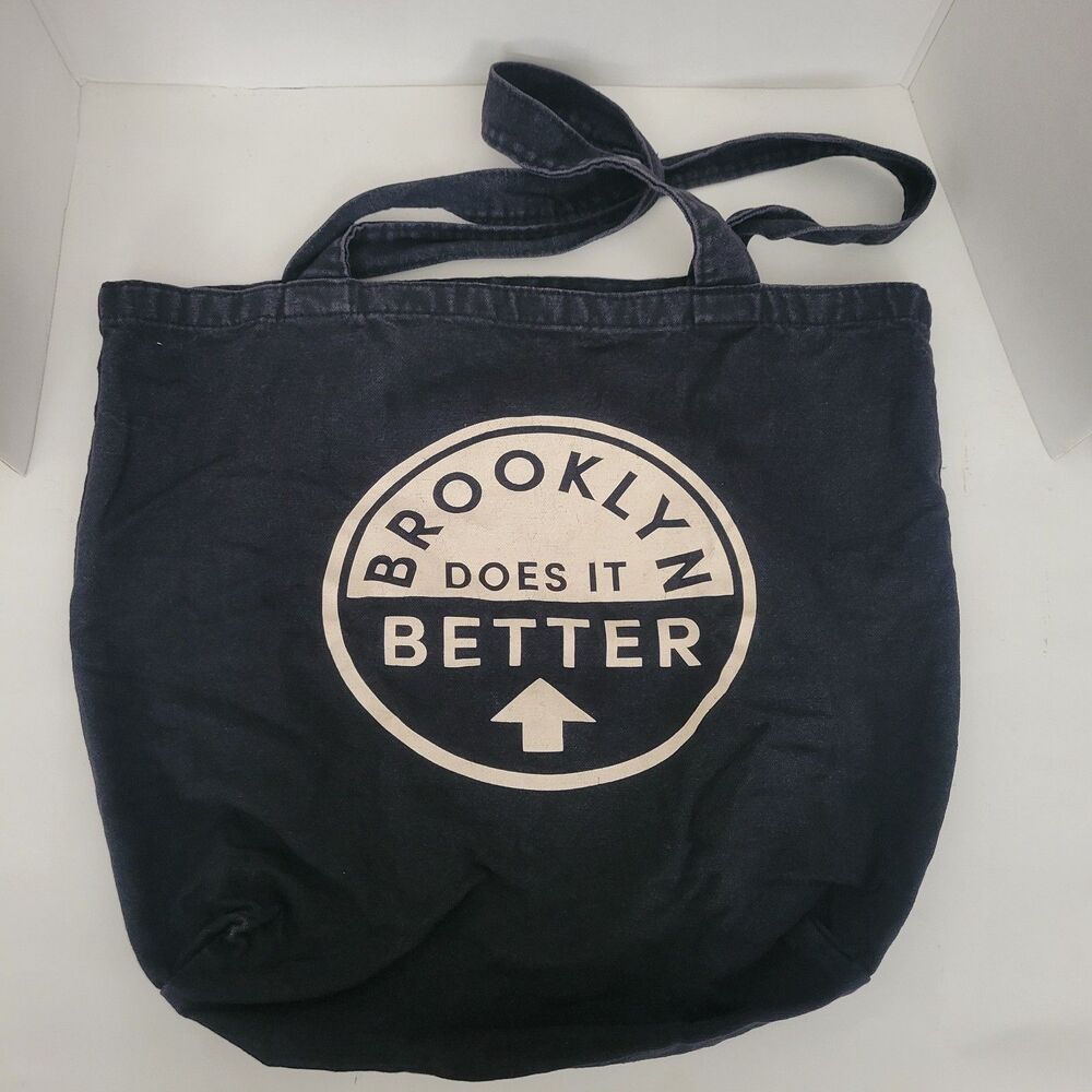 Brooklyn Does It Better Dark Navy Blue Canvas Tote
